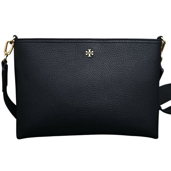 Tory Burch Blake Swingpack Black Pebbled Leather Crossbody Shoulder‎ Bag - Picture 2 of 9